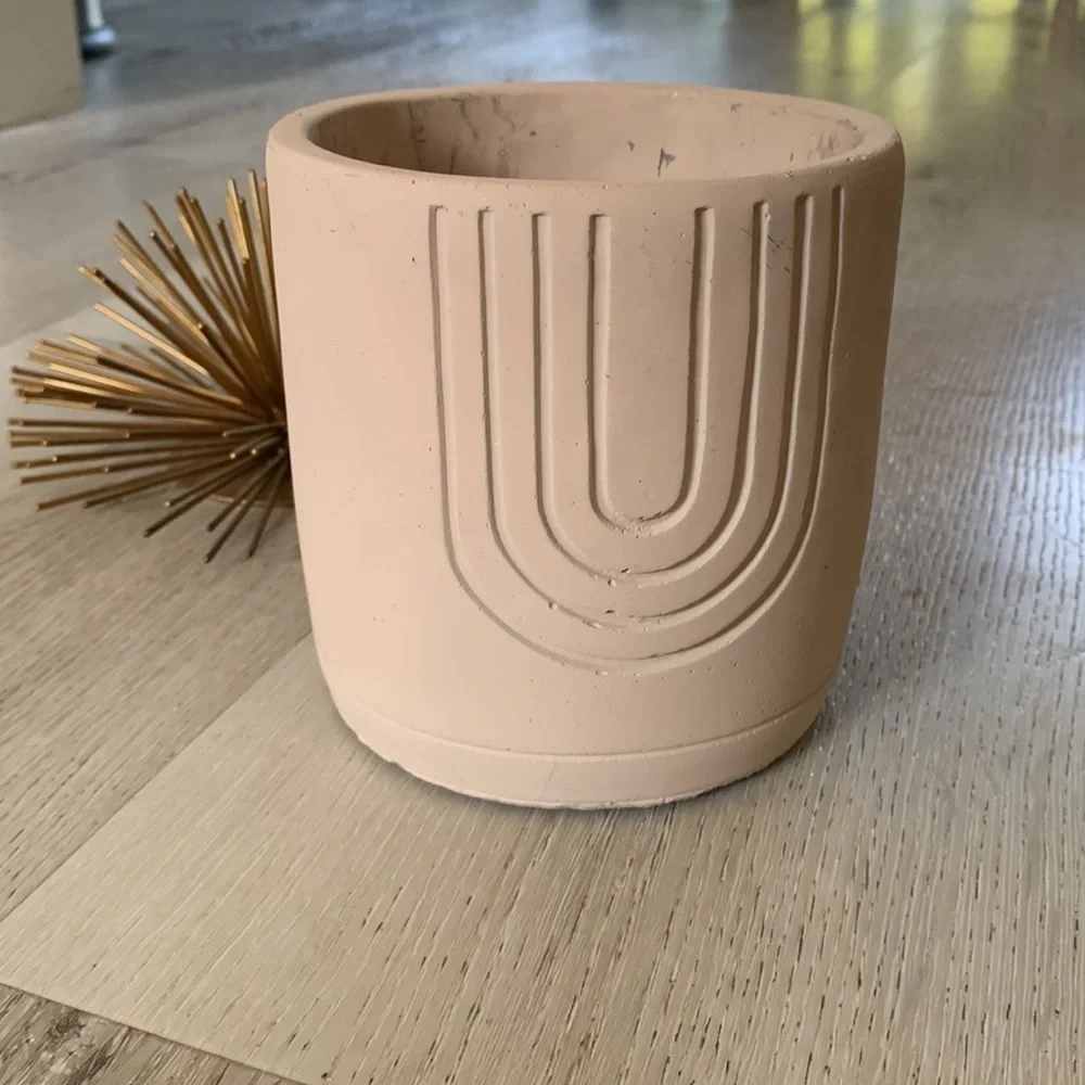 Ceramic planter bohemian cream blush pink home decor‎